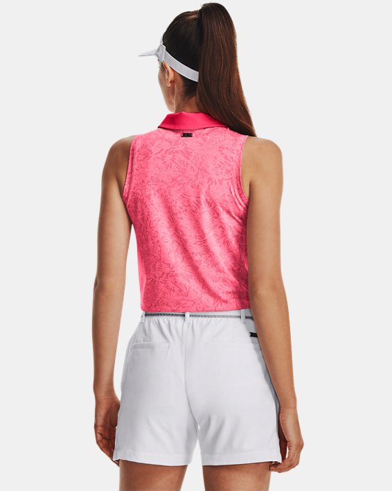 Polo sans manches UA Playoff Wild Fields pour femme, Pink, pdpMainDesktop image number 1